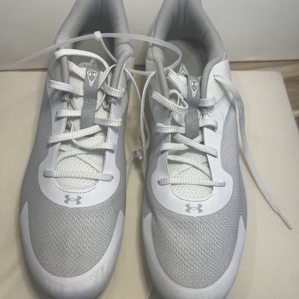 Baseball/ football Cleats- Under Armour; size 11; white/grey/offwhite